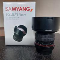 Samyang F2.8 14mm per Canon con scatola