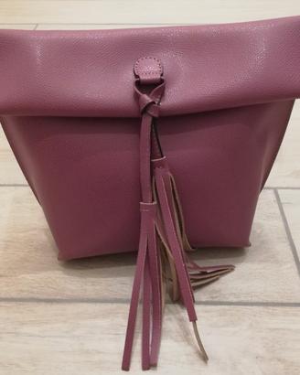 Borsa in pelle rosa antico