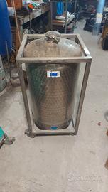 Contenitore acciaio con struttura e ruote 150 l