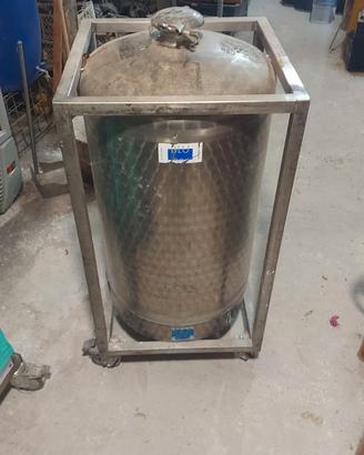 Contenitore acciaio con struttura e ruote 150 l