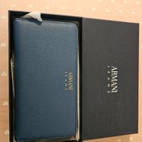 Portafoglio Armani Jeans blu con zip – nuovo