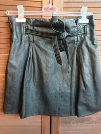 Minigonna nera effetto pelle Free People T. S (40)