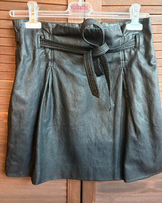 Minigonna nera effetto pelle Free People T. S (40)