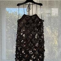 Elegante mini abito nero con paillettes