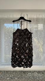 Elegante mini abito nero con paillettes