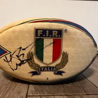 Pallone da rugby mitre italia autografato