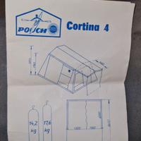 TENDA CAMPEGGIO A CASETTA CORTINA  4 POSTI 2 CAMER