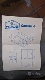 TENDA CAMPEGGIO A CASETTA CORTINA  4 POSTI 2 CAMER