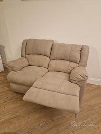 coppia di divani 2 posti ecopelle beige naturale