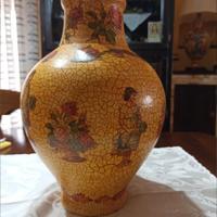 Vaso in terracotta decorato a decoupage fatto a ma