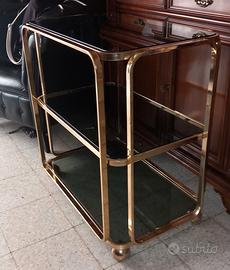 carrello vintage firma Allegri  ottone vetri fumè 