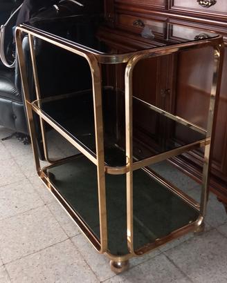 carrello vintage firma Allegri  ottone vetri fumè 
