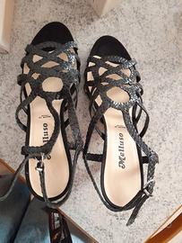 Sandali Melluso donna in pelle nera mis. 41.Nuovi