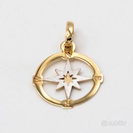 Ciondolo in oro giallo e bianco 18 kt 750 E.811