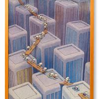 Puzzle Mordillo Scena con Passerelle su Palazzi