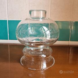 Vetro paralume per lampada a petrolio - antico