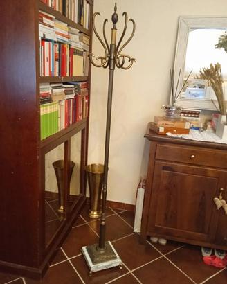 Appendiabiti anni 50 in bronzo/ottone/ marmo