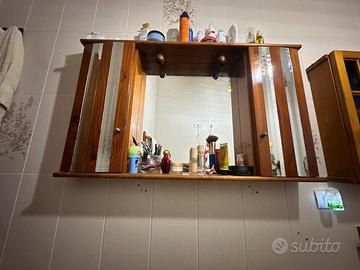 Specchiera da bagno in legno