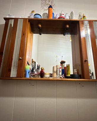 Specchiera da bagno in legno
