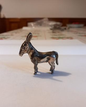 Asino in miniatura in argento massiccio 800