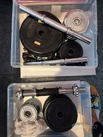 Pesi gommati da 5kg -2 kg - 1 kg + 4 manubri