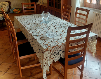 SET TAVOLO GRANDE CON 6 SEDIE TUTTO IN LEGNO