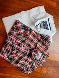 Coppia camicie taglia L: 1 bianca e 1 a quadretti 