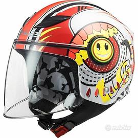 TG M CASCO BIMBO LS2 OF602 FUNNY SLUCH ROSSO BIANC