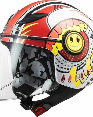 TG M CASCO BIMBO LS2 OF602 FUNNY SLUCH ROSSO BIANC