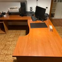 Scrivania angolare direzionale in legno
