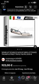 Scarico spark Triumph street triple 765