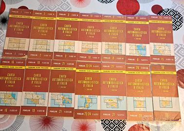 Lotto 14 carte Touring Club Italiano metà anni '50