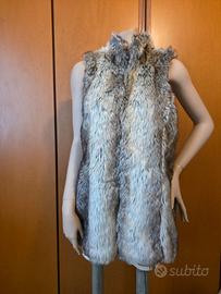 Giacca gilet lungo pellicciotto beige Only tg. L