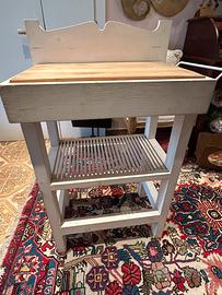 Mobiletto in legno da cucina Shabby Chic/Rustico