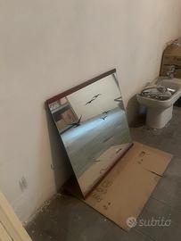 Specchio 70x 70 con gabbiani neri stilizzati