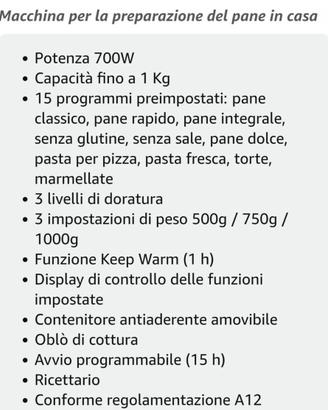 Macchina per il pane