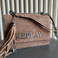 Borsa a tracolla Replay Old Brown in vera pelle