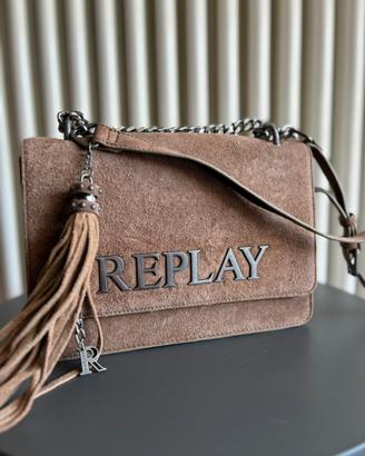 Borsa a tracolla Replay Old Brown in vera pelle