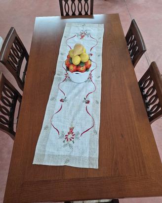 Tavolo rettangolare allungabile  e 6 sedie noce