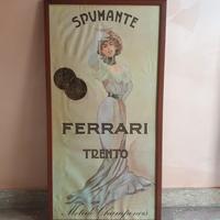Quadro Pubblicitario Spumante Ferrari Vintage