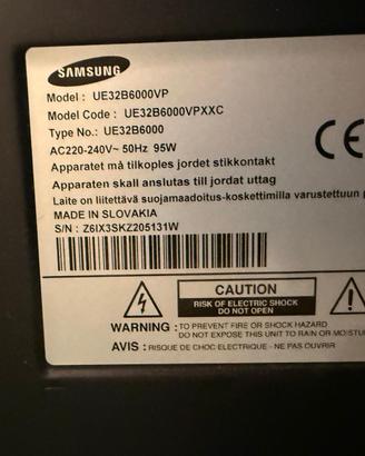 TV LED Samsung 32” nero