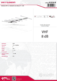 Antenna Televisiva VHF 7 Elementi GBS