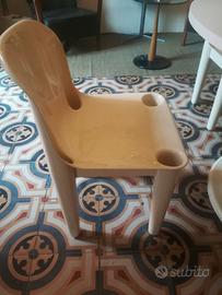 Sedie vintage color panna