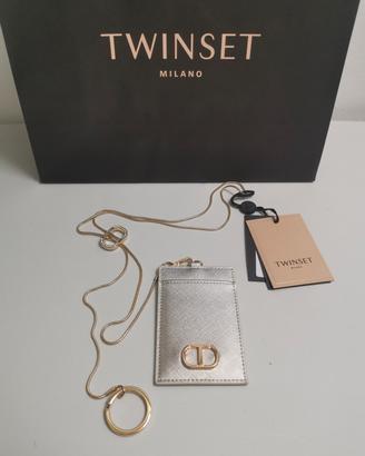 Twinset portacarte portachiavi porta badge NUOVO 