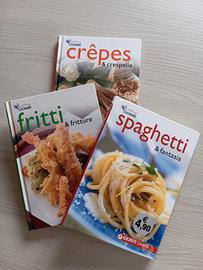 n.3 libri di ricette: Spaghetti, Crêpes e Fritti