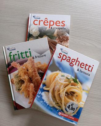 n.3 libri di ricette: Spaghetti, Crêpes e Fritti
