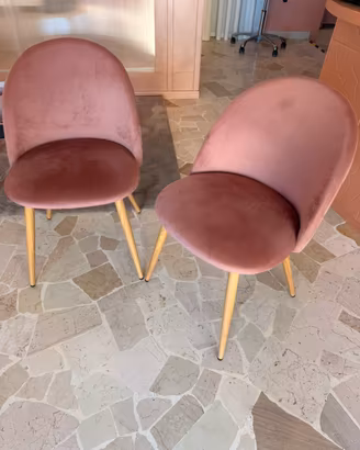 Sedie rosa velluto