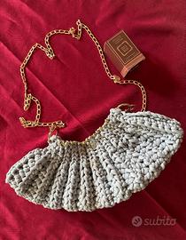 Borsetta in Fettuccia Grigia – Uncinetto