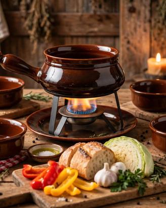 Set Bagna Cauda / Fonduta Oven King Mancioli