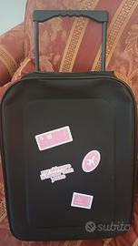 Trolley morbido Eterea nero con stickers rosa